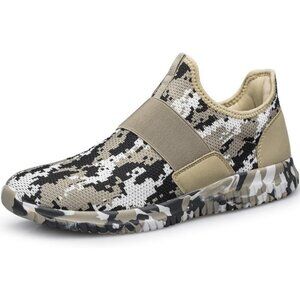 Men Camo Brown Running Shoes Breathable Lightweight Comfortable Non Slip Sneaker